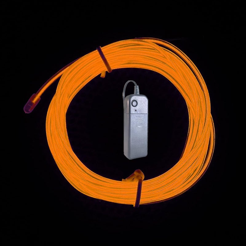 TiTiToo Orange 5m El Wire, Portable Battery Pack Neon Wire Cuttable Glowing Neon Lights for DIY Decoration - Image 1
